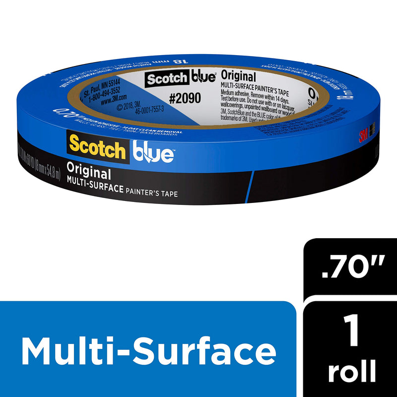 [AUSTRALIA] - ScotchBlue Original Multi-Surface Painter's Tape, .70 inches x 60 yards, 2090, 1 Roll 