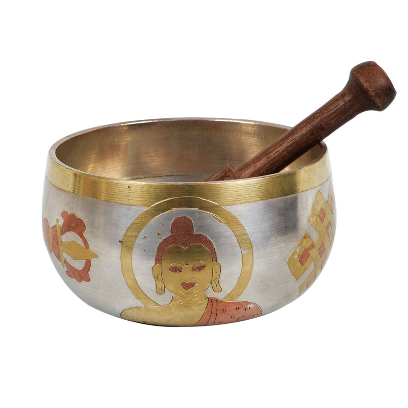 Tibetan Meditation Singing Bowl with Special Bajra Carving for Relaxation, Healing and Mindfulness (KTS-SING1027)