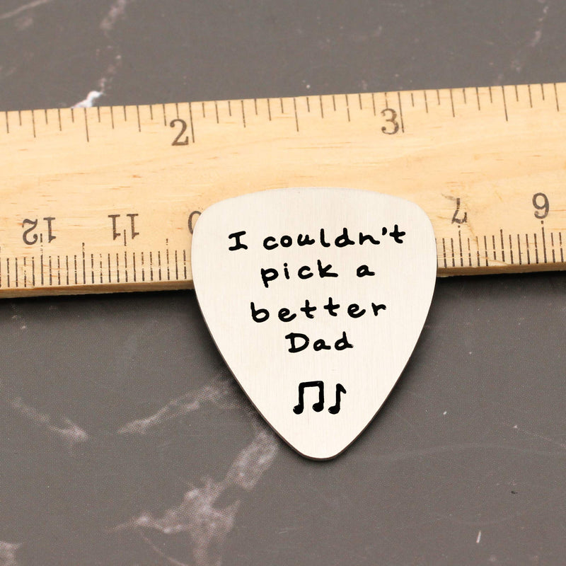 I Couldn't Pick A Better Dad Silver Musical Note Guitar Bass Picks Holder Fathers Day Gift From Son Daughter