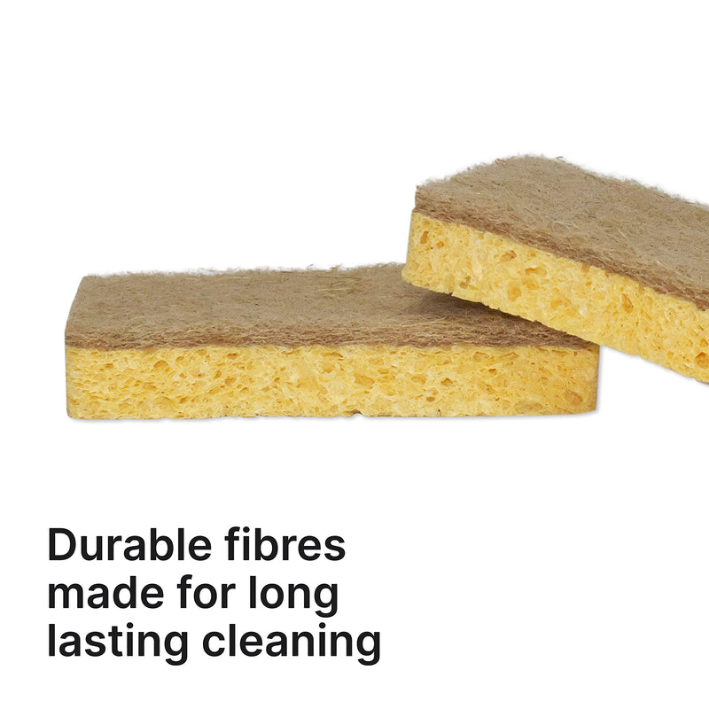 Vove | Premium Natural Kitchen Sponge | Non Scratch | Long Lasting | Plastic Free | Compostable Sponge Kitchen | Natural Fiber | Eco-Friendly | Biodegradable | (10 Pack) 10 pack
