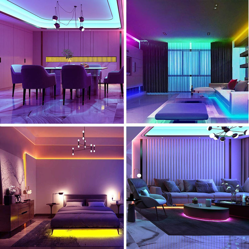 [AUSTRALIA] - 50ft Led Strip Lights, Leeleberd Music Sync Color Changing Led Light Strips, App Control and Remote, Led Lights for Bedroom Living Room Party Home Decoration 