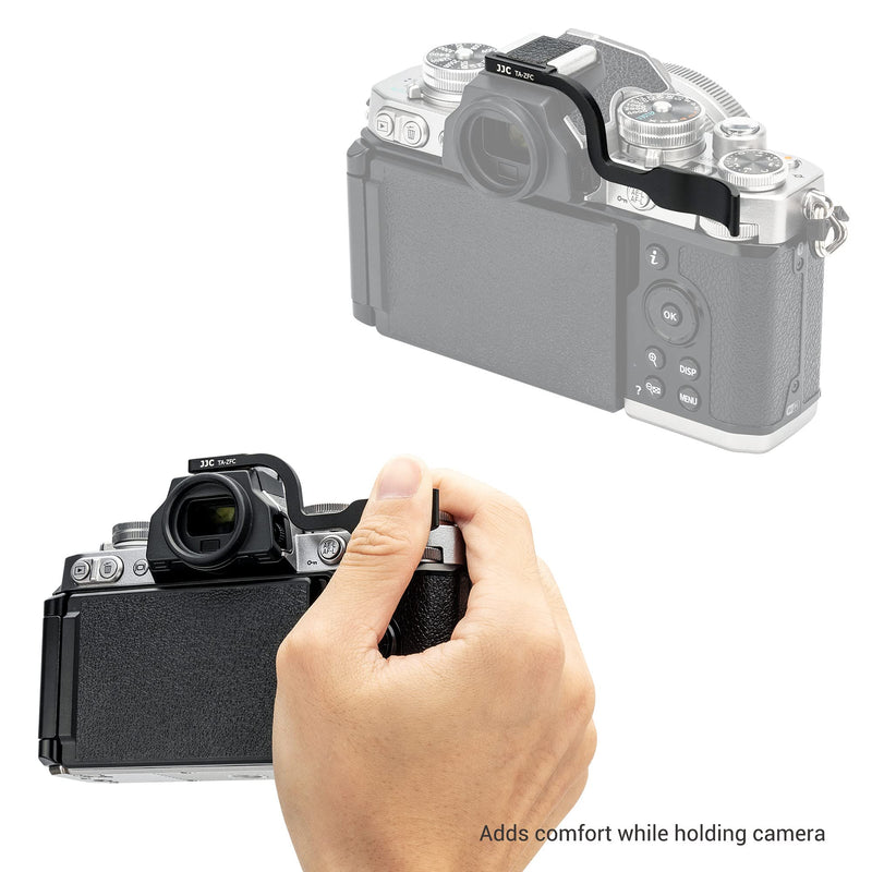 JJC Deluxe Aluminum Alloy Metal Thumb Up Grip for Nikon Zfc Z fc with Hot Shoe Cover Protector Thumb Rest Support Black
