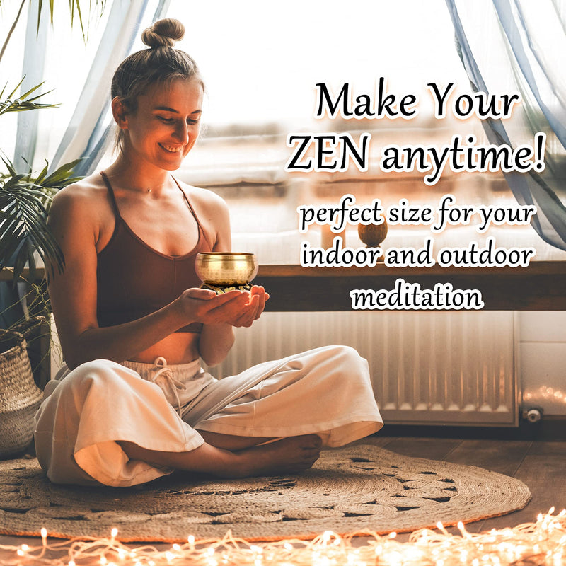 [AUSTRALIA] - Tibetan Singing Bowls Set-100% Handmade Sound Bowl Meditation Set for Meditation, Yoga, Chakra, Sound Healing, Perfect Christmas Gifts for Women (3.15" Classic Hammered) 3.15" Classic Hammered 