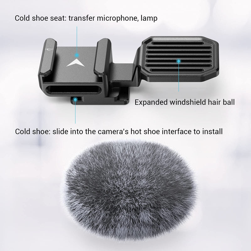 SMALLRIG Cold Shoe Adapter with Windshield for Sony ZV-E10 and ZV-1 - 3526
