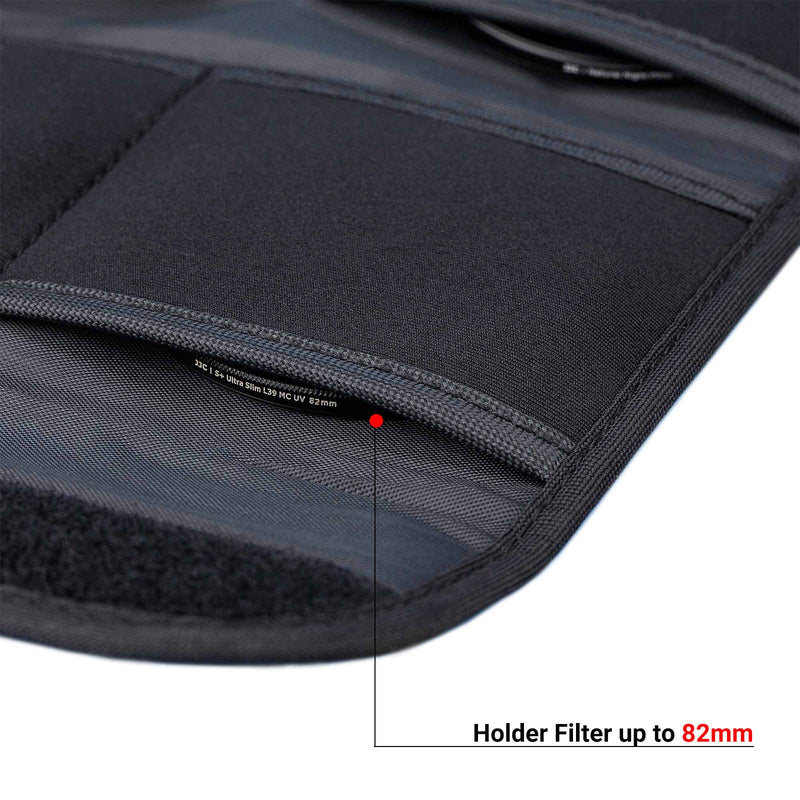 4 Pockets Lens Filter Case for Filter Up to 82mm (37mm 40.5mm 43mm 46mm 49mm 52mm 55mm 58mm 62mm 67mm 72mm 77mm),Foldout Filter Pouch with Microfiber Cleaning Cloth,Photography Filter Holder Bag 4 Pockets-up to 82mm