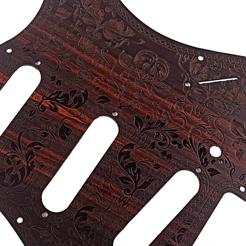 Alnicov SSS Wooden Guitar Pickguard Rosewood with Decorative Flower Pattern for Fender ST Electric Guitars