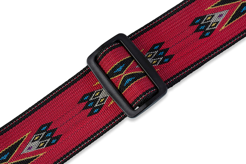 Levy's MSSN80-RED 2 inch Polypropylene Jacquard Weave Navajo Guitar Straps - Red