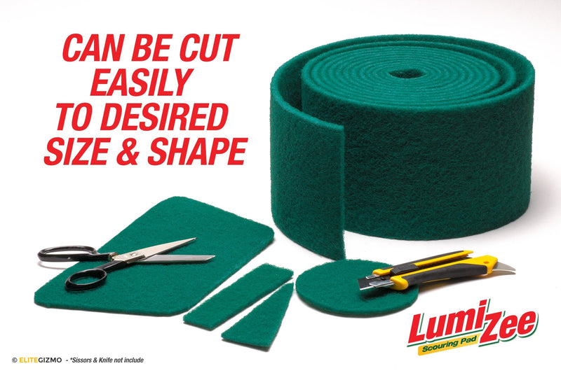 [AUSTRALIA] - Green Scrubbing Pad Roll 19ft Economy Size Medium Duty Abrasive Scrub Sponge scouring Pads 19ft x 6in x 0.3in (6m x 15cm x 8mm) Scrubby Tough Stains Cleaning Pans Dishes Stoves Bathroom Sinks Grills 