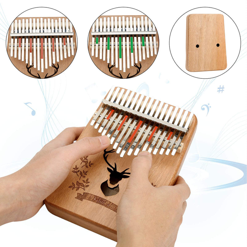 Kalimba 17 Keys Thumb Piano,Sethruki Finger Piano Portable Solid African Wood Finger Piano Gift for Kids and Adults Beginners