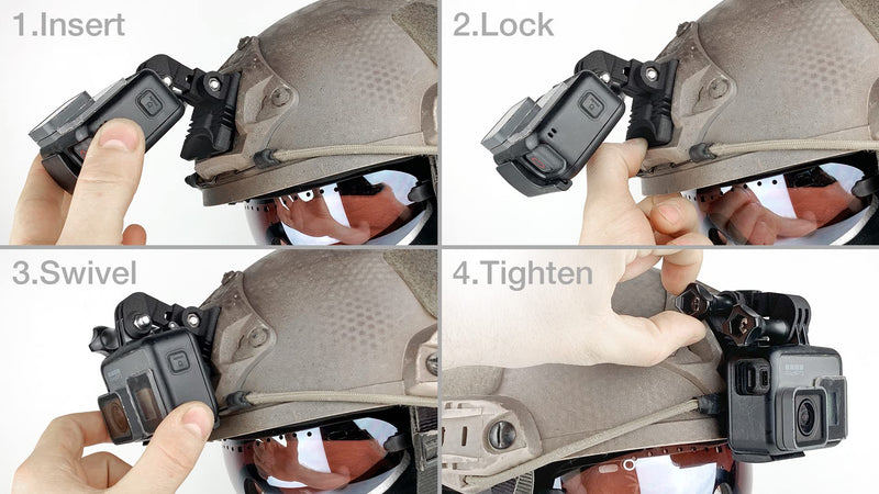 Adjustable NVG Mount Compatible with Go pro Hero 10/9/8/7/6/5/4 Black,Session/Silver and Most Action Cameras
