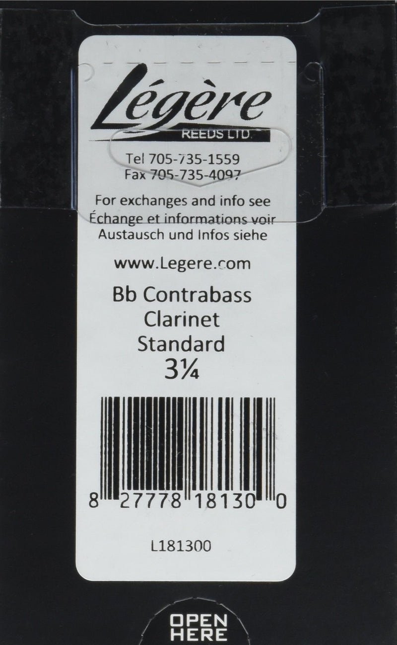 Legere Bb Contrabass Clarinet Reed, 3-1/4 (BBCB3.25)