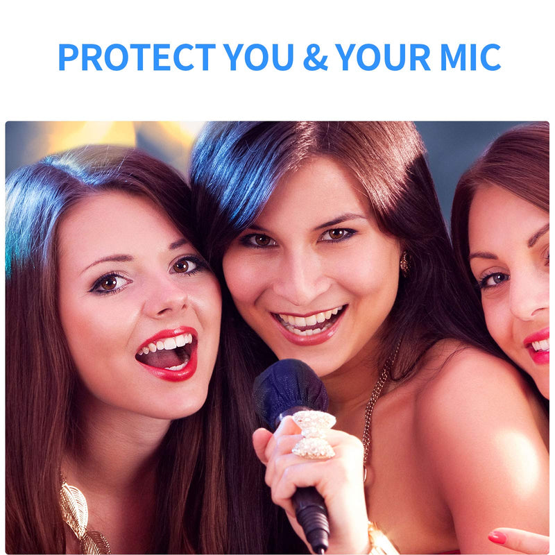 [AUSTRALIA] - Microphone Cover 240 Pcs Microphone Covers Disposable Individually Wrapped Mic Cover For Sanitary Mic Covers Disposable For Mic Karaoke Microphone Windscreen & Pop Filters Black (Black) 