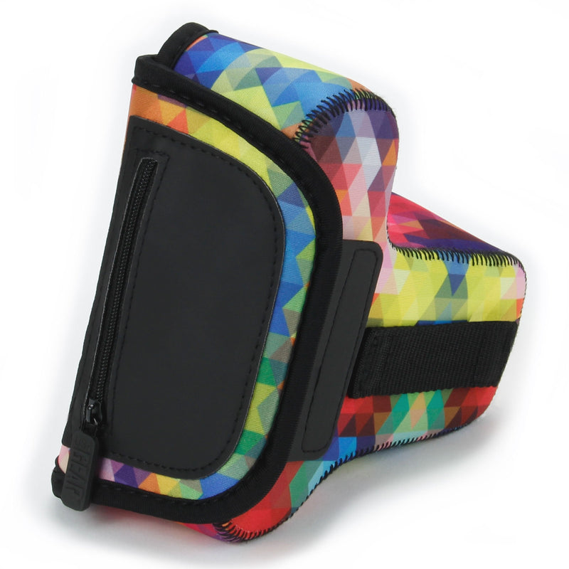 USA GEAR DSLR Camera Sleeve (Geometric) with Neoprene Protection, Holster Belt Loop and Accessory Storage - Compatible with Nikon D3100, Canon EOS Rebel SL2, Pentax K-70 and More Geometric