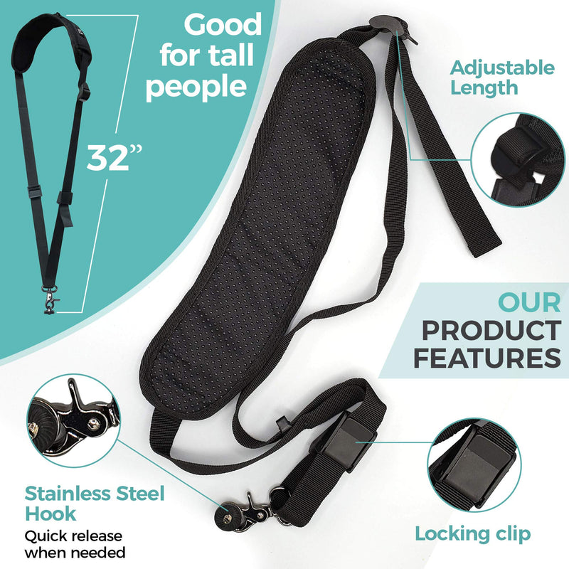 HiiGuy Camera Strap, Adjustable Padded Sling for All SLR and DSLR Cameras, Neck and Shoulder Strap, 32 Inches Long, with Screw Mount, Safety Tether