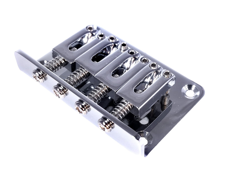 4-string Chrome Hard-tail Bridge for Cigar Box Guitars Electric Ukulele & More