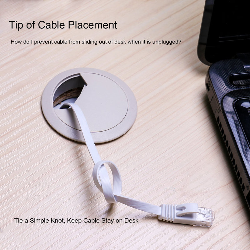 Cat 6 Ethernet Cable 1 ft – Flat Solid Internet Network Cable– Short Durable Computer netwokr Cord - Cat6 High Speed RJ45 Patch LAN Wire for Modem, Router, Switch, Server, ADSL, 1 Feet White, 6 Pack