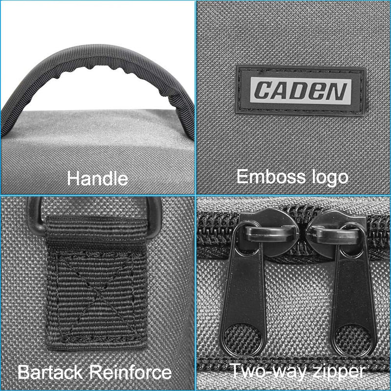[AUSTRALIA] - CADeN Compact Camera Shoulder Crossbody Bag Case Compatible for Nikon, Canon, Sony SLR/DSLR Mirrorless Cameras and Lenses Waterproof Grey Small 