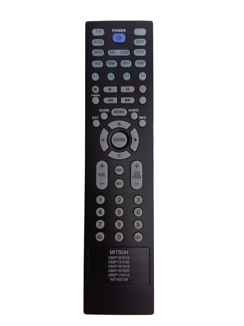 New Replace Remote fit for Mitsubishi 290P187010 290P137030 290P187A10 290P187020 290P175010 WD-82738 LT-40164 LT-46164 LT-46265 LT-55154 LT-55164 LT-55265 WD73C10 WD60638CA WD65638CA WD60C10