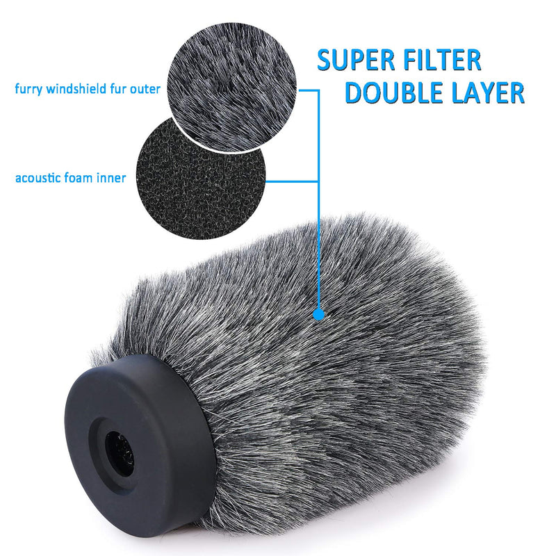 [AUSTRALIA] - NTG Furry Microphone Windmuff - Windscreen/WindShield for Rode VideoMic NTG and Microphones with Maximum Slot Length of 100mm (3.9") and Diameter of 18-24mm by YOUSHARES (Shag, Gray) 