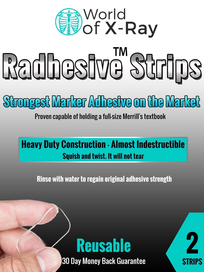 Xray Marker Adhesive, Radhesive, 2 Strips, Reusable, Washable, X-Ray Marker Adhesive Strips, World of X-Ray