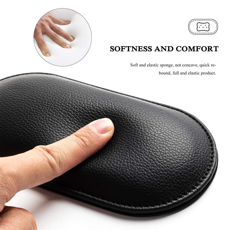 Mouse Wrist Rest -Soft Wrist Pad with Advanced PU, Comfortable Leather Wrist Rest for Computer，Laptop，Office & Home, Gifts for Men, Women,Workers.(Black-4.8In) Black-4.8in