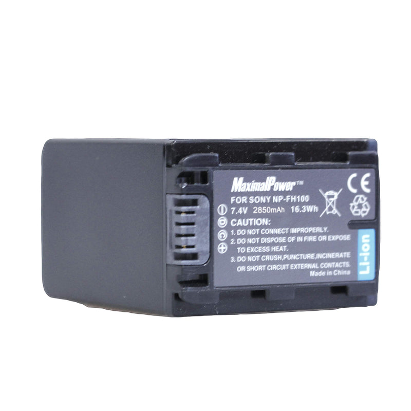 MaximalPower Replacement Lithium-ion 7.4v 2850 mAh Battery for Sony NP-FH100 Camera and Camcorders, Black 1 Battery