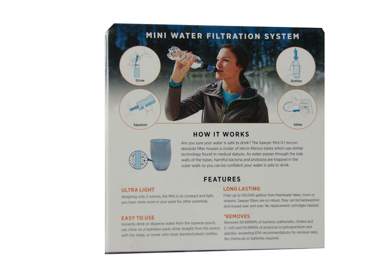 Sawyer Products MINI Water Filtration System Black 1-pack