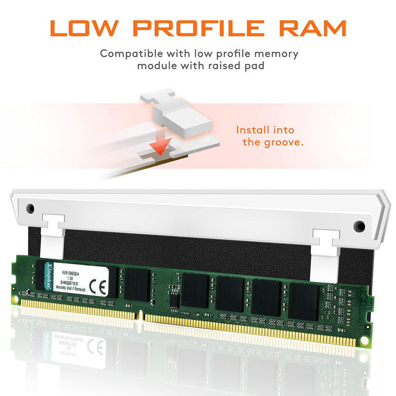 EZDIY-FAB 5V ARGB Memory RAM Cooler DDR Heatsink for DIY PC Game MOD DDR3 DDR4 (Compatible with ASUS Aura Sync,GIGABYTE RGB Fusion and MSI Mystic Light Sync)-2 Pack-PI061 Black