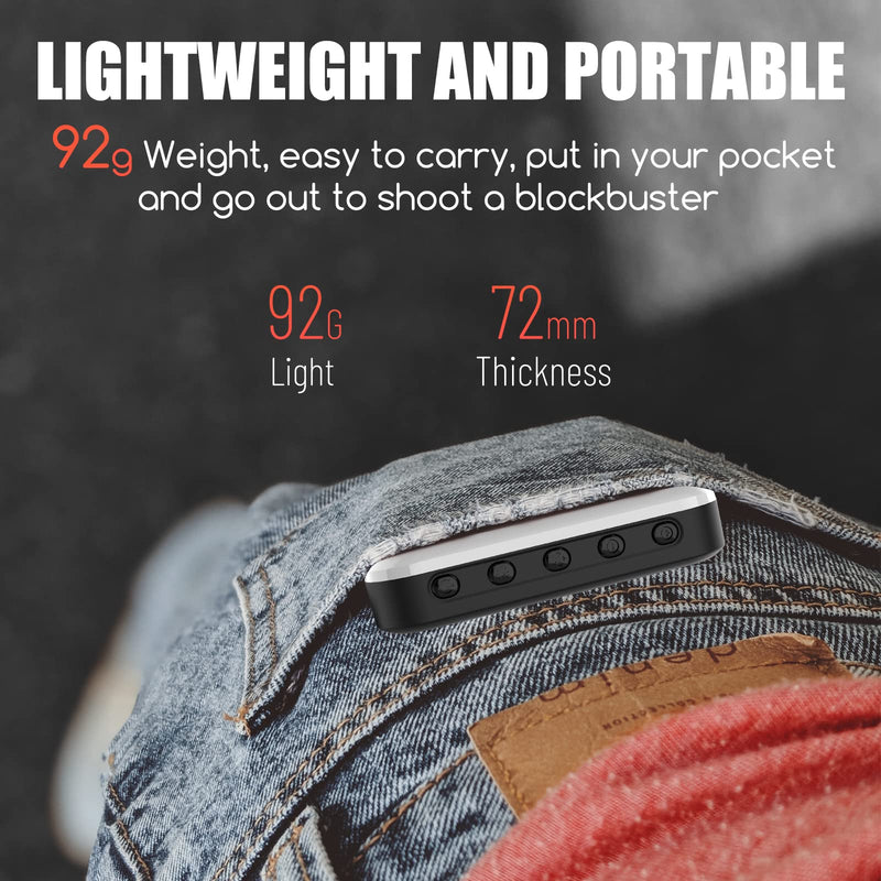 Selfie Light - BANSINE USB-Rechargeable LED Phone Light - Portable Photo Light with 97+ CRI, Up to 6500K Color Temperature Phone Light for Selfie, Zoom Conference, Video, Makeup and Live Stream Black