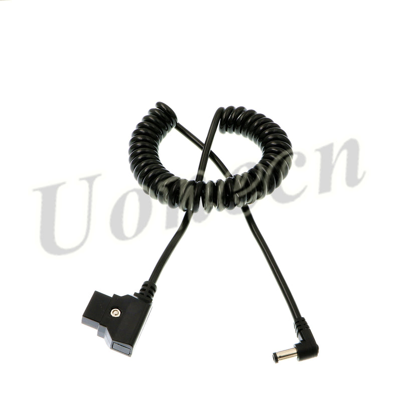 Uonecn ARRI RED Cable D-tap to Right Angle DC 5.5 * 2.5mm Coiled Power Cable for DSLR Rig Power V-Mount Anton Battery