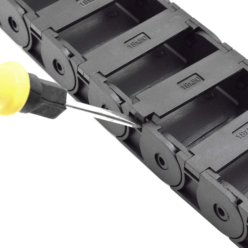 [AUSTRALIA] - Plastic Drag Chain Cable Carrier Closed Type with End Connectors R38 18 x 50mm L1000mm for Electrical CNC Router Machines 