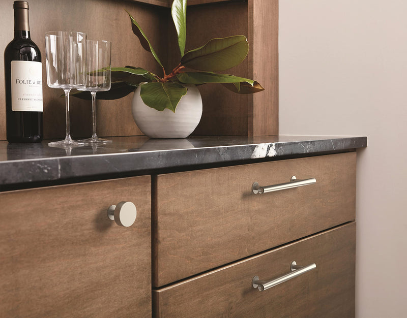 Amerock | Cabinet Pull | Satin Nickel | 5-1/16 inch (128 mm) Center-to-Center | Radius | 1 Pack | Drawer Pull | Cabinet Handle | Cabinet Hardware 5-1/16 in. Center-to-Center