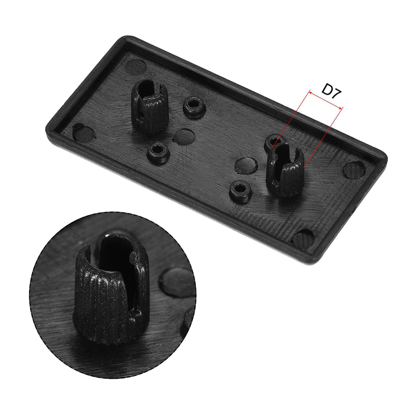 uxcell Standard Plastic Rectangle Aluminum Extrusion End Cap Black 30x60mm 40pcs