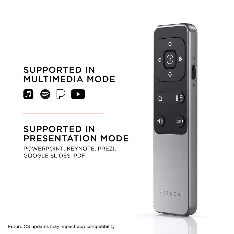 Satechi R2 Bluetooth Multimedia Remote Control – Presentation & Media Mode – Compatible with MacBook Pro 2020, 2020 MacBook Air M1, 2020 iPad Air, 2020 iPad Pro