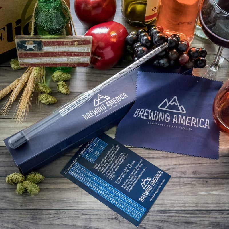 American-Made Specific Gravity Hydrometer Alcohol ABV Tester - Pro Series Fermentation Testing Homebrew: Beer, Wine, Cider, Mead - Triple Scale Hydrometer by Brewing America