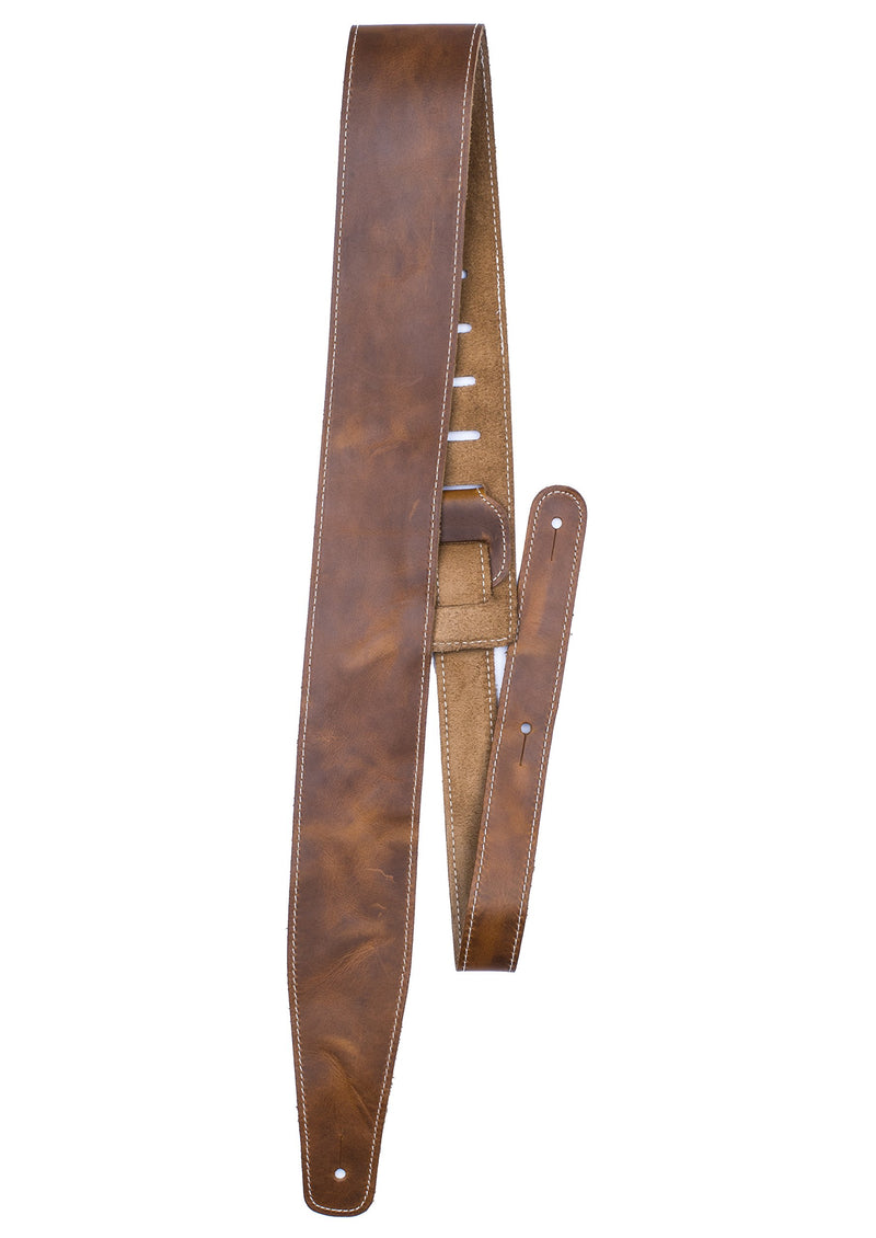 Perri's Leathers Baseball Leather Guitar Strap, Tan, Adjustable Length 41” to 56”, Soft Backing, Comfortable, 2.5" Wide