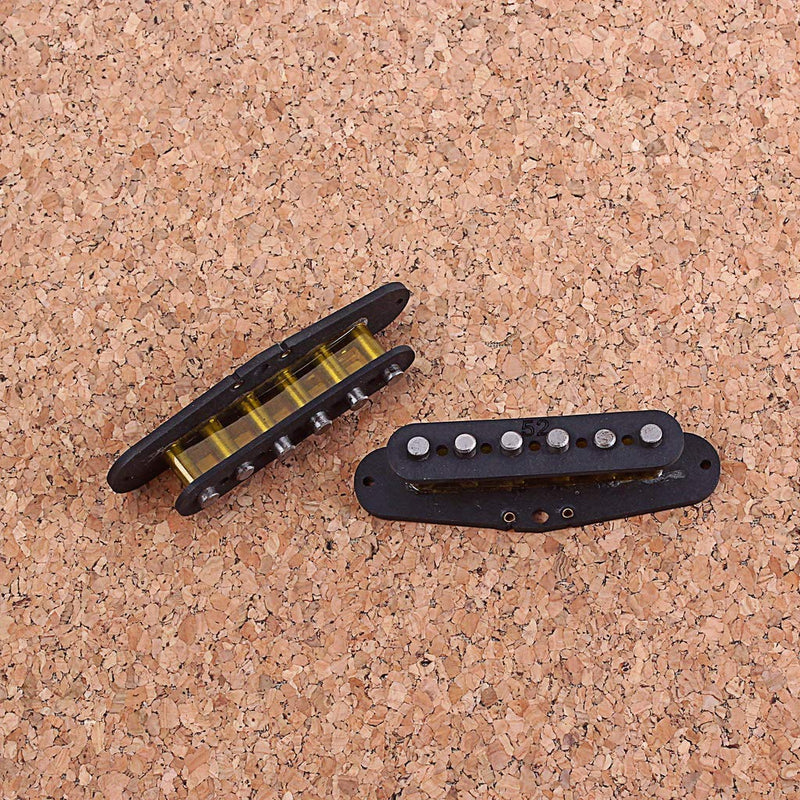 Alnicov 2PCS Single Coil Vintage Guitar Pickups 52MM Alnico 5 Bridge Pickups for ST Guitar(Black)