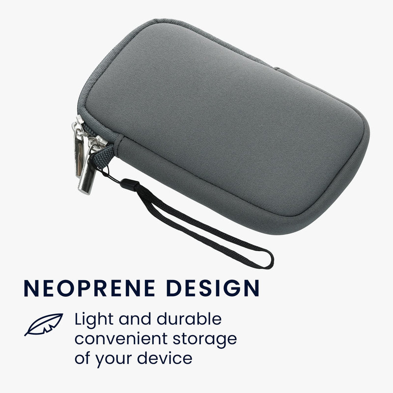 kwmobile Neoprene Phone Pouch Size XL - 6.7/6.8" - Universal Cell Sleeve Mobile Bag with Zipper, Wrist Strap - Titanium Grey XL - 6,7/6,8"