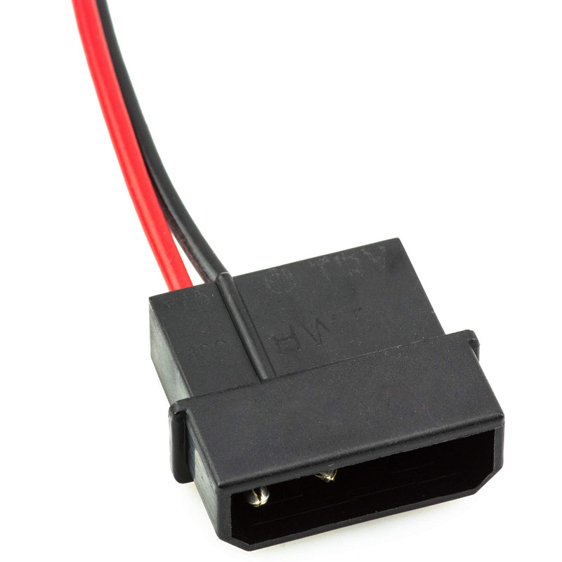 4-Pin Male Molex Connector to 12V DC 5.5mm x 2.1mm Plug 12" LED Power Cable