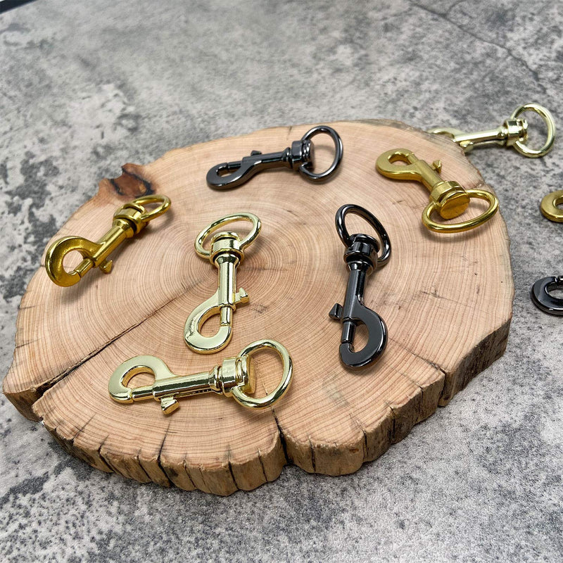 willikiva 10 Pcs 3/4 inch Swivel Snap Hooks for Dog Leash Collar Linking Swivel Snap Hooks Metal Heavy Duty Square Eye Clasp Buckle Trigger Clip (Light Gold) Light Gold