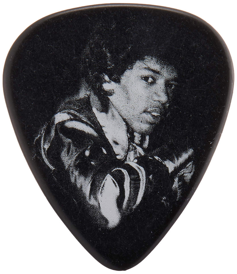 Dunlop JHPT06M Jimi Hendrix Silver Portrait Series Pick Tin, Assorted, Medium, 12 Picks/Tin