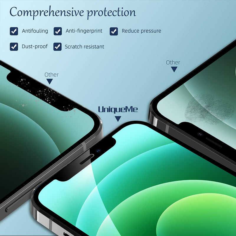 [2+2 Pack] UniqueMe Compatible with iPhone 12 Pro Max 6.7-inch Privacy Screen Protector Tempered Glass and Camera lens Protector, Anti Spy [Easy Installation Frame] [Precise Cutout] Bubble Free