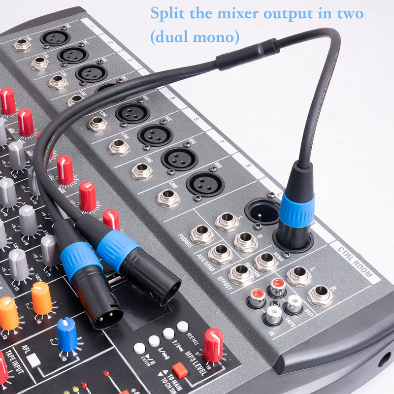 HUALEU XLR Splitter Cable, XLR Female to Dual XLR Male Y Splitter Microphone Cable, XLR 1 Female to 2 Male XLR Y Cable for Mixer, Power Amplifier, Microphone