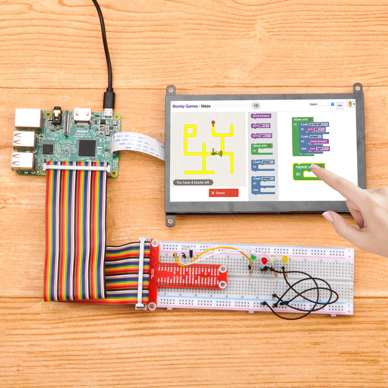 [AUSTRALIA] - OSOYOO 7 Inch DSI Touch Screen LCD Display 800x480 for Raspberry Pi 4 3 3B+ 2 | Portable Capacitive Touchscreen Monitor with DSI Cable | Easy to DIY Create IOT Circuits and Learn Coding for Beginners 
