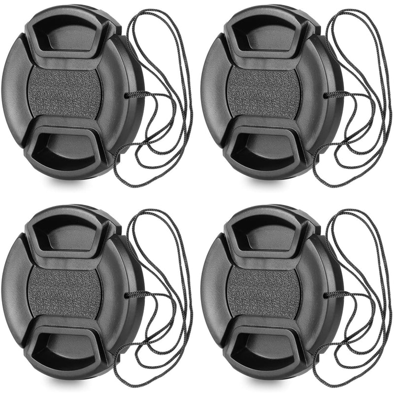 58mm Lens Cap Compatible with Canon Nikon,4 PCS Camera Lens Cap with 4 PCS Leash Lens Cap Keeper Holder,ChromLives Lens Cap 58mm with Lens Cap Strap Compatible with Nikon Canon Sony and More DSLR Lens Cap with Leash 4pack