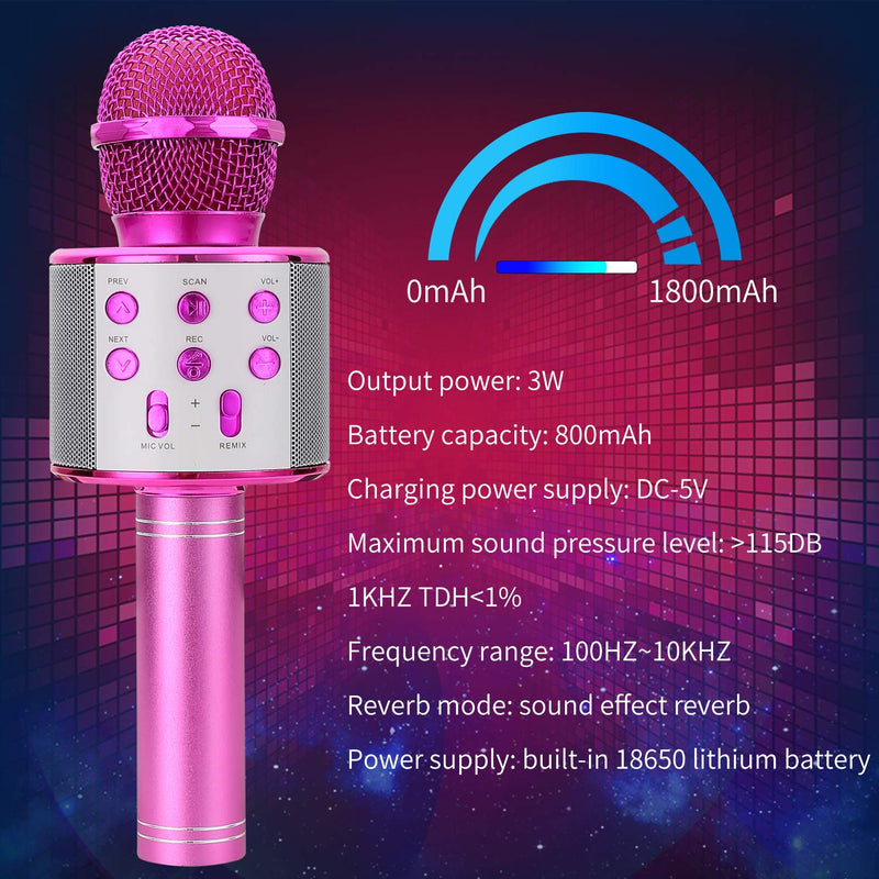 [AUSTRALIA] - Mixhomic Wireless Bluetooth Karaoke Microphone, 4 in 1 Handheld Wireless Karaoke Machine for Kids Party, Portable Handheld Home KTV Player for Android/iOS/iPad/PC (Purple) Purple 