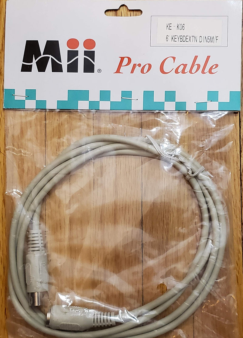 [AUSTRALIA] - Mii Pro Cable 6 Feet at Keyboard Extension Cable, Din5 Male to DIN5 Female, 5 Conductor, Straight, 6 Foot Midi Cable 