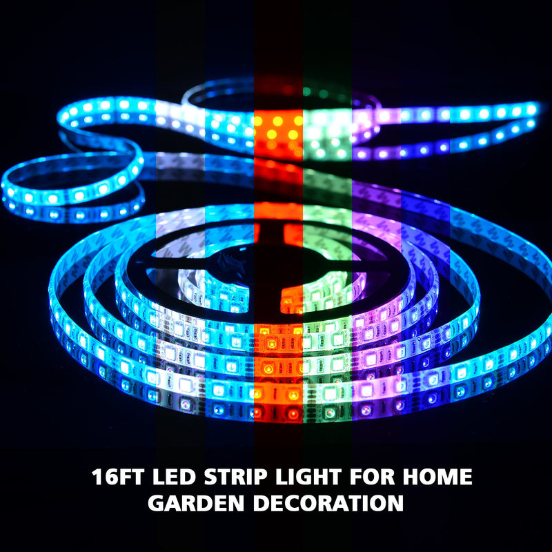 [AUSTRALIA] - Sunnest Led Strip Lights Waterproof 16.4ft SMD 5050 300leds, 12V DC Flexible Light Strip, LED Tape, RGB LED Strip Kit with 44key Remote Controller and Power Supply for Kitchen Bedroom and Sitting Room 