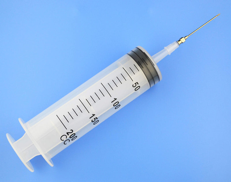 2Pcs-200ml Syringe, 200cc Syringe, Kitchen Syringe Glue Syringe Plastic Syringe, Large Volume Syringe with Needle, Dispensing Syringes (200ml) 200ml