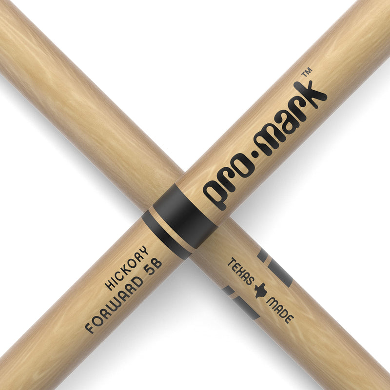 ProMark Classic Forward 5B Hickory Drumsticks, Oval Wood Tip, Four Pairs